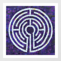 LABYRINTH VIII 12x12 Cling de fenêtre - Blanc