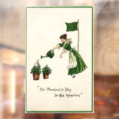 Autocollant Pour Fenêtre Lady Watering Shamrocks Clouage de fenêtre (Feuille 2)