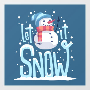 Autocollant Pour Fenêtre Laisser Il Neige Snowman Classer Fenêtre