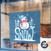 Autocollant Pour Fenêtre Laisser Il Neige Snowman Classer Fenêtre (Fenêtre de café)