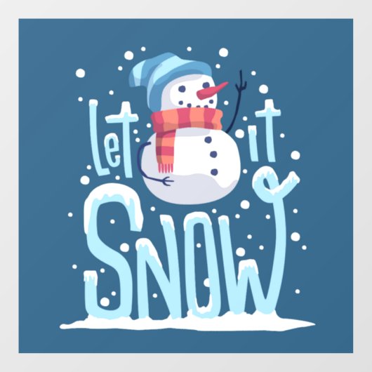 Autocollant Pour Fenêtre Laisser Il Neige Snowman Classer Fenêtre (Feuille)