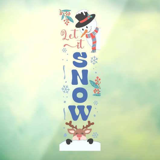 Autocollant Pour Fenêtre Laisser neiger Noël Snowman Reindee (Feuille 3)