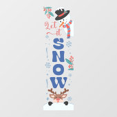 Autocollant Pour Fenêtre Laisser neiger Noël Snowman Reindee (Feuille)