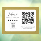 Autocollant Pour Fenêtre Laissez-nous un avis QR code Gold (Feuille 3)