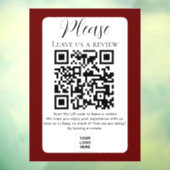 Autocollant Pour Fenêtre Laissez-nous un avis sur Red Wine code QR (Feuille 3)