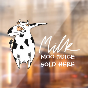 Autocollant Pour Fenêtre Lait de Vache Drôle Moo Jus Vendu Ici