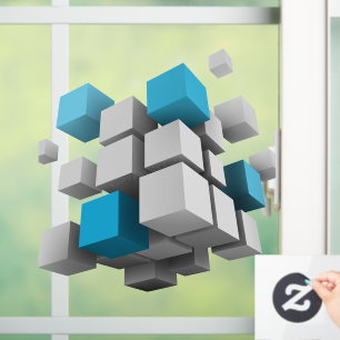 Autocollant Pour Fenêtre l'amas flottant de cubes de SlipperyJoe varie en t