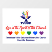 Autocollant Pour Fenêtre L'amour est l'Esprit - Coeurs arc-en-ciel (Feuille)