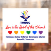 Autocollant Pour Fenêtre L'amour est l'Esprit - Coeurs arc-en-ciel (Feuille 2)