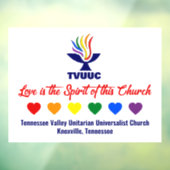 Autocollant Pour Fenêtre L'amour est l'Esprit - Coeurs arc-en-ciel (Feuille 3)