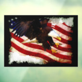 Autocollant Pour Fenêtre Landing Bald Eagles & U.S. Flag Patriotic (Feuille 3)