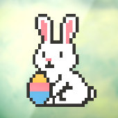 Autocollant Pour Fenêtre lapin de Pâques mignon 8 bits (Feuille 3)
