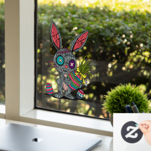 Autocollant Pour Fenêtre Lapin de Pâques Voodoo