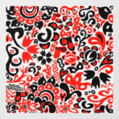 Autocollant Pour Fenêtre L'art populaire ukrainien motif floral abstact (Feuille)