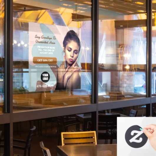 Autocollant Pour Fenêtre Laser Hair Removing Services - Clôture de fenêtre (Fenêtre du restaurant)