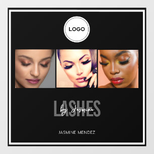 Autocollant Pour Fenêtre Lash Studio Élégant Logo de Collage Photo