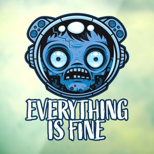 Autocollant Pour Fenêtre L'astronaute zombie va bien (Feuille 3)