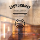 Autocollant Pour Fenêtre Laundromat 24/7 Wash & Fold Service Marketing (Feuille 2)