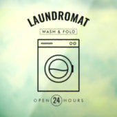 Autocollant Pour Fenêtre Laundromat 24/7 Wash & Fold Service Marketing (Feuille 3)