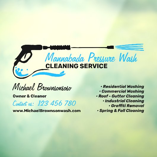 Autocollant Pour Fenêtre Lavage de puissance sous pression (Feuille 3)