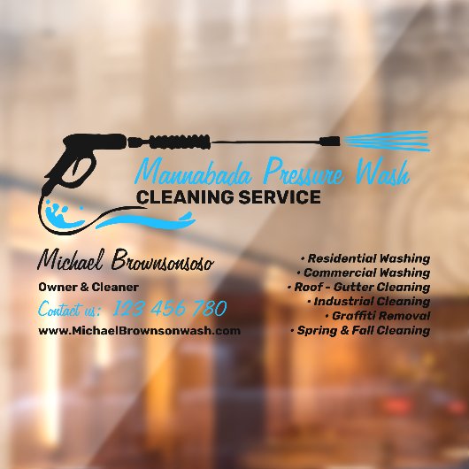 Autocollant Pour Fenêtre Lavage de puissance sous pression (Feuille 2)