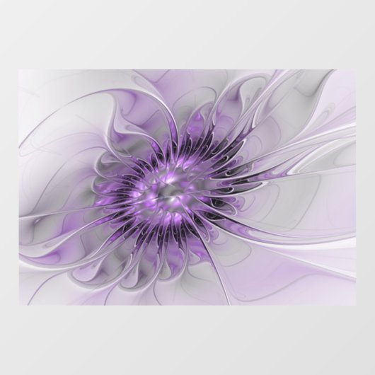 Autocollant Pour Fenêtre Lavande Fleur Dream Moderne Abstrait Fractal Art (Feuille)