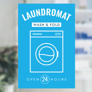 Autocollant Pour Fenêtre Laverie automatique 24/7 Service de lavage et de p