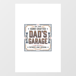 Autocollant Pour Fenêtre Le garage de papa fête des pères vintage
