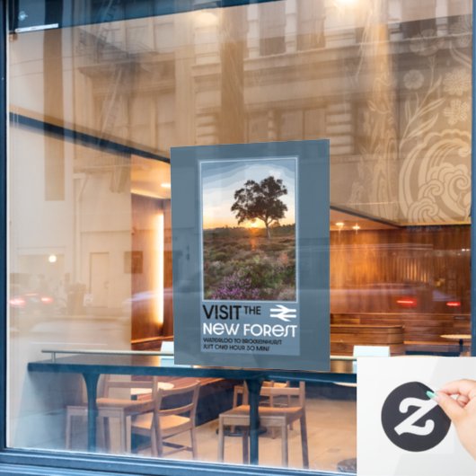 Autocollant Pour Fenêtre Le Hampshire de la forêt Angleterre (Fenêtre de café)