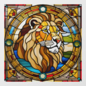 Autocollant Pour Fenêtre Le majestueux Lion Faux Verre Trait (Feuille)