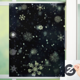 Autocollant Pour Fenêtre Le Noël de SlipperyJoe, hiver magique paisible à