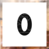 Autocollant Pour Fenêtre Le nombre zéro (0) en noir (Feuille 2)