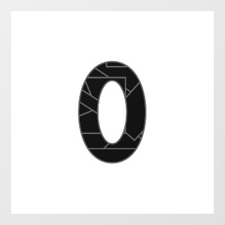 Autocollant Pour Fenêtre Le nombre zéro (0) en noir