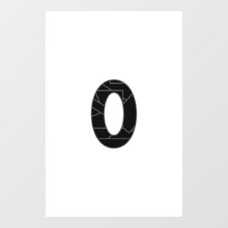 Autocollant Pour Fenêtre Le nombre zéro (0) en noir