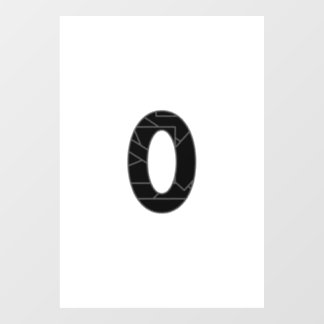 Autocollant Pour Fenêtre Le nombre zéro (0) en noir