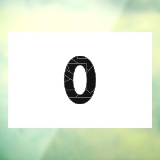 Autocollant Pour Fenêtre Le nombre zéro (0) en noir (Feuille 3)