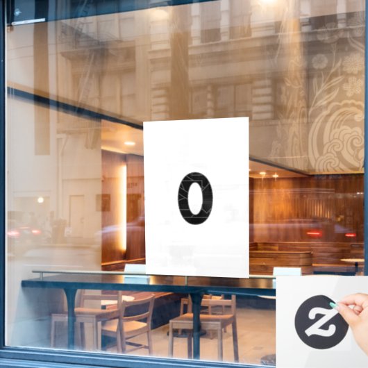 Autocollant Pour Fenêtre Le nombre zéro (0) en noir (Fenêtre de café)