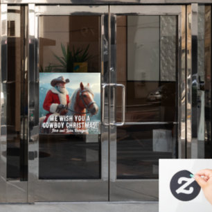 Autocollant Pour Fenêtre Le Père Noël dans un Noël Casquette occidental