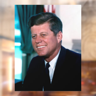 Autocollant Pour Fenêtre Le président américain John F. Kennedy au bureau o