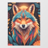 Autocollant Pour Fenêtre Le renard d'automne (Feuille)
