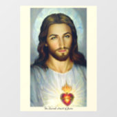 Autocollant Pour Fenêtre Le Sacré Coeur de Jésus (Feuille)