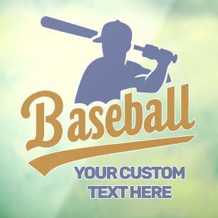 Autocollant Pour Fenêtre Lecteur de baseball de texte personnalisé