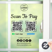 Autocollant Pour Fenêtre Lecteur de paiement QR Code pour payer Venmo Cash  (Maison)