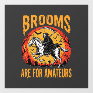 Autocollant Pour Fenêtre Les balais de cheval de la Faucheuse d'Halloween s