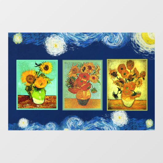 Autocollant Pour Fenêtre Les célèbres tournesols de Van Gogh (Feuille)