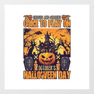 Autocollant Pour Fenêtre Les fantômes Halloween viennent jouer octobre enso