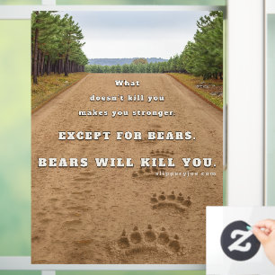 Autocollant Pour Fenêtre Les ours de SlipperyJoe vous tueront empreintes de
