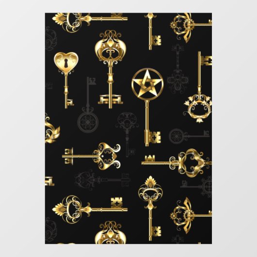 Autocollant Pour Fenêtre Les Patters de Seamless avec Golden Keys (Feuille)