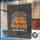Autocollant Pour Fenêtre Les plus mignons citrouilles dans le patch profess (Fenêtre de café)