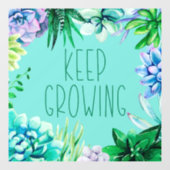 Autocollant Pour Fenêtre Les succulents continuent de grandir Aqua vert et (Feuille)